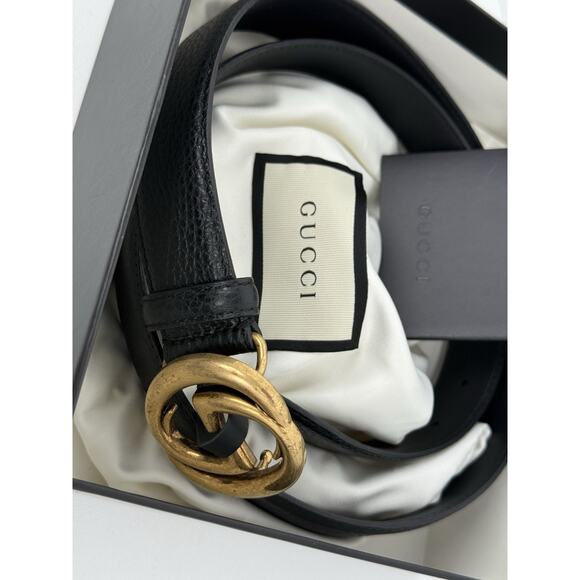 Gucci GG Marmont Thin Leather Belt with Gold Hardware, 39" - Picture 6 of 6